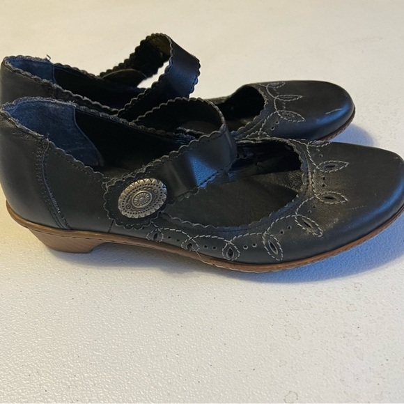 Rieker Mary Jane black leather comfort shoes size 38 7 - Picture 2 of 7